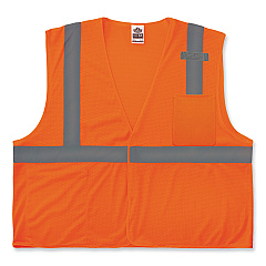 ergodyne GloWear 8210HL-S Single Size Class 2 Economy Mesh Vest, Polyester, 2X-Large, Orange (EGO24536)