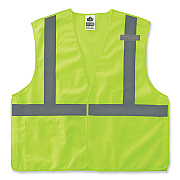 ergodyne GloWear 8215BA-S Single Size Class 2 Economy Breakaway Mesh Vest, Polyester, X-Small, Lime (EGO24541)