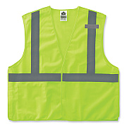 ergodyne GloWear 8215BA-S Single Size Class 2 Economy Breakaway Mesh Vest, Polyester, Medium, Lime (EGO24543)