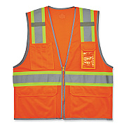 ergodyne GloWear 8246Z-S Single Size Class 2 Two-Tone Mesh Vest, Polyester, 2X-Large, Orange (EGO24576)