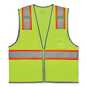ergodyne GloWear 8246Z-S Single Size Class 2 Two-Tone Mesh Vest, Polyester, 4X-Large, Lime (EGO24568)
