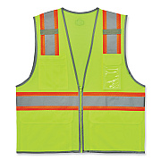 ergodyne GloWear 8246Z-S Single Size Class 2 Two-Tone Mesh Vest, Polyester, Medium, Lime (EGO24563)