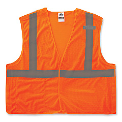 ergodyne GloWear 8215BA-S Single Size Class 2 Economy Breakaway Mesh Vest, Polyester, 5X-Large, Orange (EGO24559)