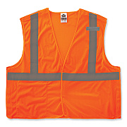 ergodyne GloWear 8215BA-S Single Size Class 2 Economy Breakaway Mesh Vest, Polyester, 4X-Large, Orange (EGO24558)