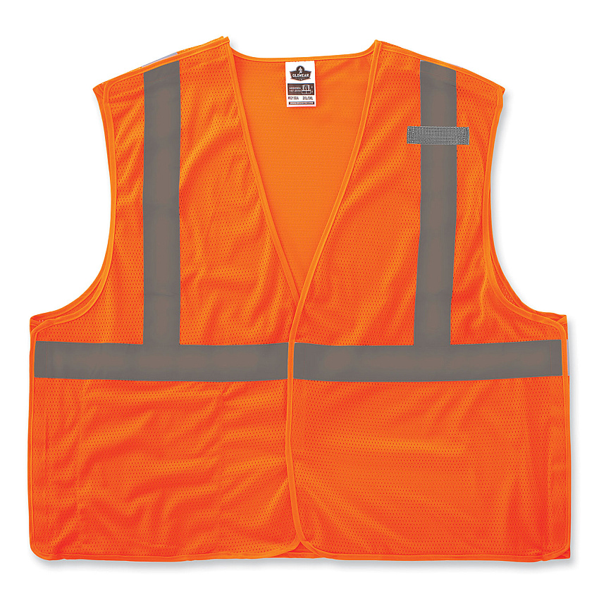 ergodyne GloWear 8215BA-S Single Size Class 2 Economy Breakaway Mesh Vest, Polyester, 3X-Large, Orange (EGO24557)