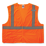 ergodyne GloWear 8215BA-S Single Size Class 2 Economy Breakaway Mesh Vest, Polyester, Large, Orange (EGO24554)