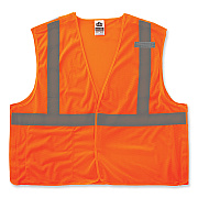 ergodyne GloWear 8215BA-S Single Size Class 2 Economy Breakaway Mesh Vest, Polyester, Medium, Orange (EGO24553)