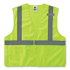 ergodyne GloWear 8215BA-S Single Size Class 2 Economy Breakaway Mesh Vest, Polyester, 3X-Large, Lime (EGO24547)