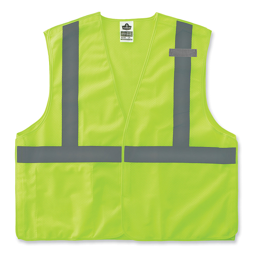 ergodyne GloWear 8215BA-S Single Size Class 2 Economy Breakaway Mesh Vest, Polyester, 3X-Large, Lime (EGO24547)