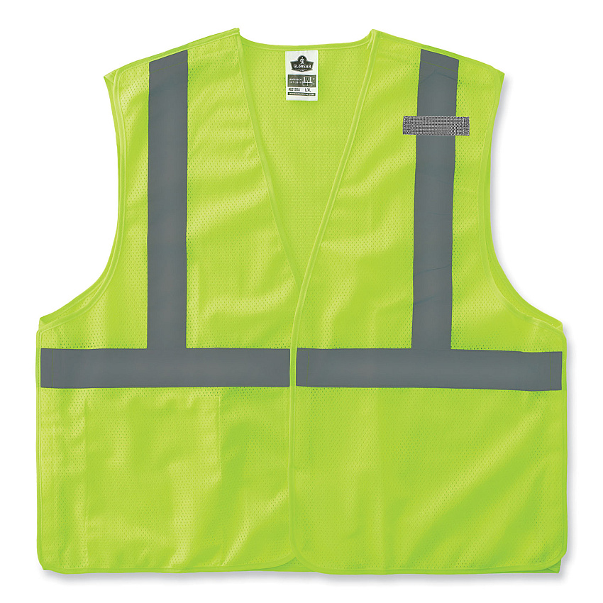 ergodyne GloWear 8215BA-S Single Size Class 2 Economy Breakaway Mesh Vest, Polyester, 2X-Large, Lime (EGO24546)