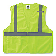 ergodyne GloWear 8215BA-S Single Size Class 2 Economy Breakaway Mesh Vest, Polyester, X-Large, Lime (EGO24545)