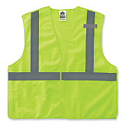 ergodyne GloWear 8215BA-S Single Size Class 2 Economy Breakaway Mesh Vest, Polyester, Large, Lime (EGO24544)