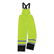 ergodyne GloWear 8918BK Class E Hi-Vis Rain Bibs Black Bottom, Large, Lime (EGO25014)