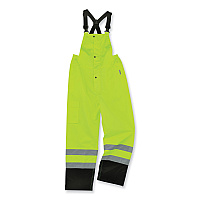 ergodyne GloWear 8918BK Class E Hi-Vis Rain Bibs Black Bottom, 3X-Large, Lime (EGO25017)