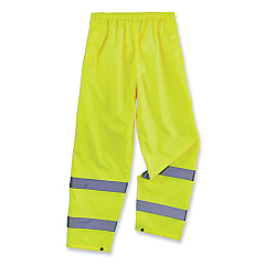 ergodyne GloWear 8916 Class E Lightweight Hi-Vis Rain Pants, X-Large, Lime (EGO25345)