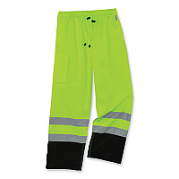 ergodyne GloWear 8915BK Class E Hi-Vis Rain Pants Black Bottom, 5X-Large, Lime (EGO25429)