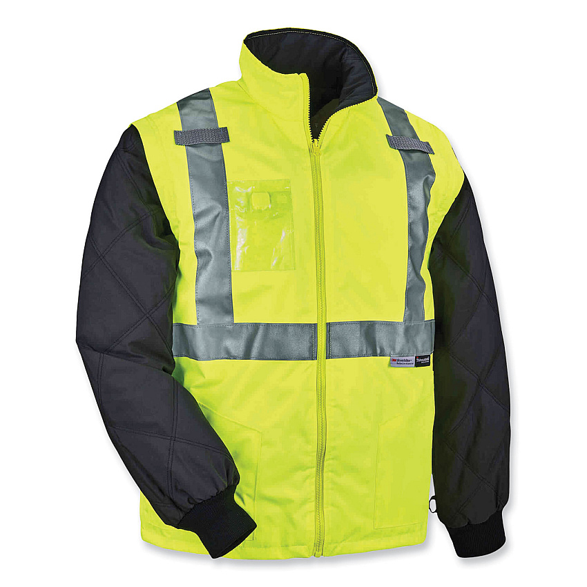 ergodyne GloWear 8287 Class 2 Hi-Vis Jacket with Removable Sleeves, Medium, Lime (EGO25493)