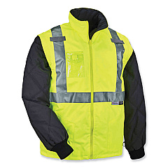 ergodyne GloWear 8287 Class 2 Hi-Vis Jacket with Removable Sleeves, Large, Lime (EGO25494)