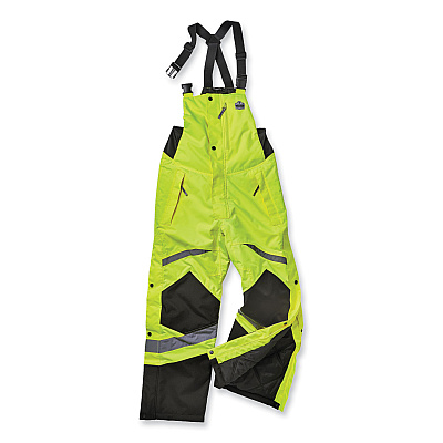 ergodyne GloWear 8928 Class E Hi-Vis Insulated Bibs, Large, Lime (EGO25524)