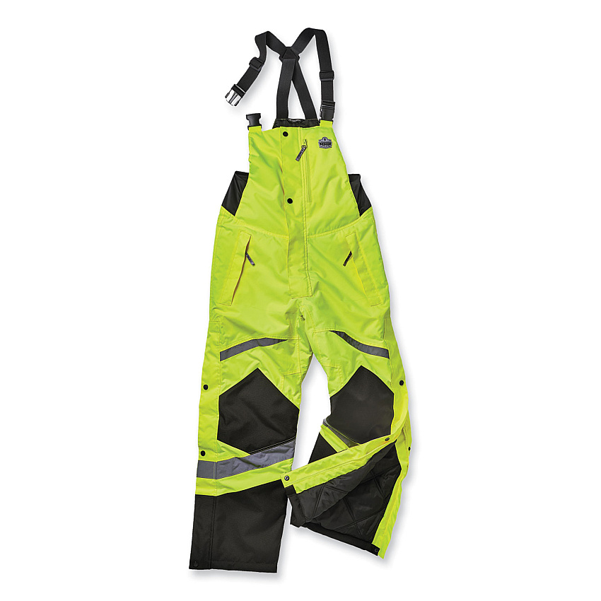 ergodyne GloWear 8928 Class E Hi-Vis Insulated Bibs, 2X-Large, Lime (EGO25526)