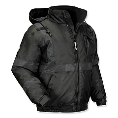 ergodyne GloWear 8377EV Non-Certified Hi-Vis Quilted Bomber Jacket, Black, X-Large (EGO25645)