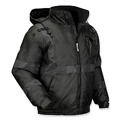 ergodyne GloWear 8377EV Non-Certified Hi-Vis Quilted Bomber Jacket, Black, 5X-Large (EGO25649)