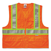 ergodyne GloWear 8235ZX Class 2 Two-Tone X-Back Vest, Polyester, Small/Medium, Orange (EGO26183)