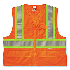 ergodyne GloWear 8235ZX Class 2 Two-Tone X-Back Vest, Polyester, Small/Medium, Orange (EGO26183)