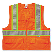 ergodyne GloWear 8235ZX Class 2 Two-Tone X-Back Vest, Polyester, Large/X-Large, Orange (EGO26185)