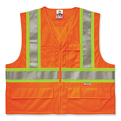 ergodyne GloWear 8235ZX Class 2 Two-Tone X-Back Vest, Polyester, 2X-Large/3X-Large, Orange (EGO26187)