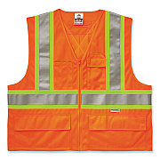 ergodyne GloWear 8235ZX Class 2 Two-Tone X-Back Vest, Polyester, 4X-Large/5X-Large, Orange (EGO26189)