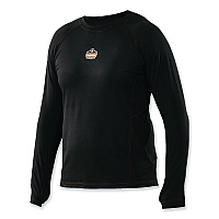 ergodyne N-Ferno 6435 Midweight Long Sleeve Base Layer Shirt, Medium, Black (EGO40203)