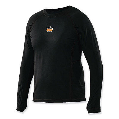 ergodyne N-Ferno 6435 Midweight Long Sleeve Base Layer Shirt, Medium, Black (EGO40203)