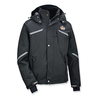 ergodyne N-Ferno 6466 Thermal Jacket with 500D Nylon Shell, X-Large, Black (EGO41115)