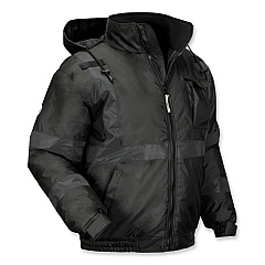 ergodyne GloWear 8377EV Non-Certified Hi-Vis Quilted Bomber Jacket, Black, Large (EGO25644)