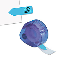 Redi-Tag Arrow Message Page Flags in Dispenser, "Sign Here", Blue, 120 Flags/Dispenser (RTG81034)