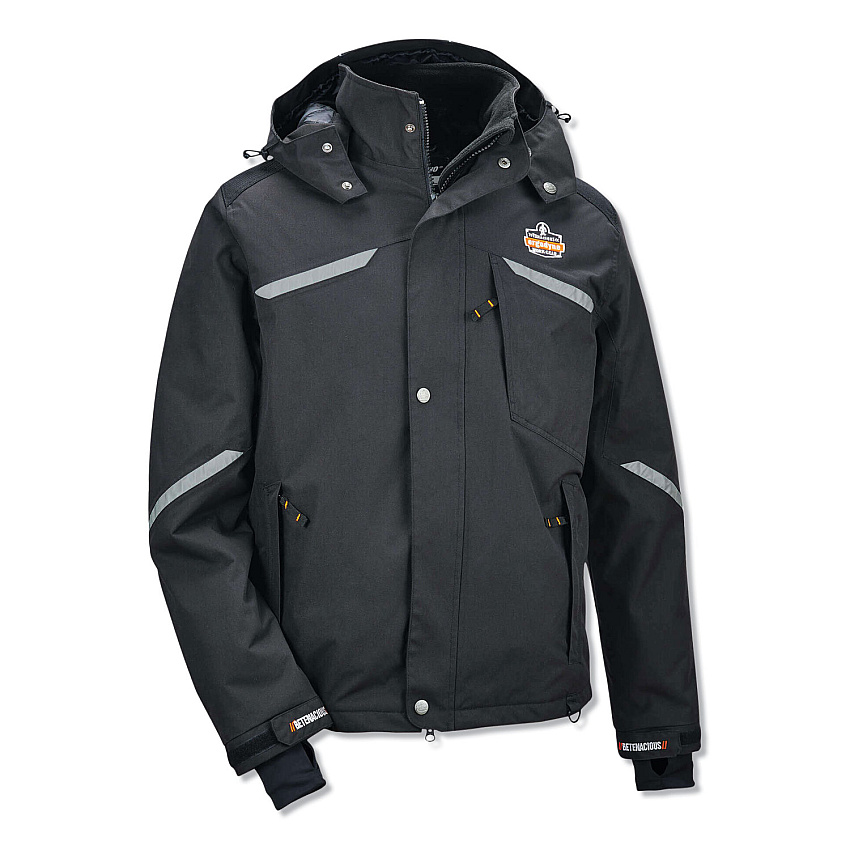 ergodyne N-Ferno 6466 Thermal Jacket with 500D Nylon Shell, 3X-Large, Black (EGO41117)
