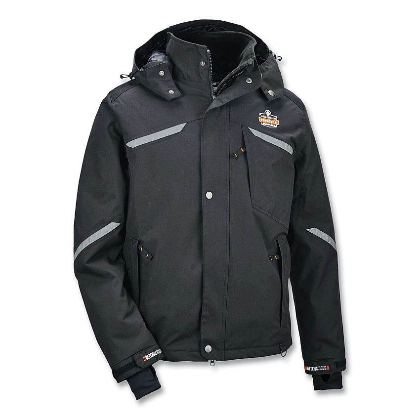 ergodyne N-Ferno 6466 Thermal Jacket with 500D Nylon Shell, 4X-Large, Black (EGO41118)