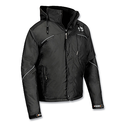 ergodyne N-Ferno 6467 Winter Work Jacket with 300D Polyester Shell, 4X-Large, Black (EGO41128)