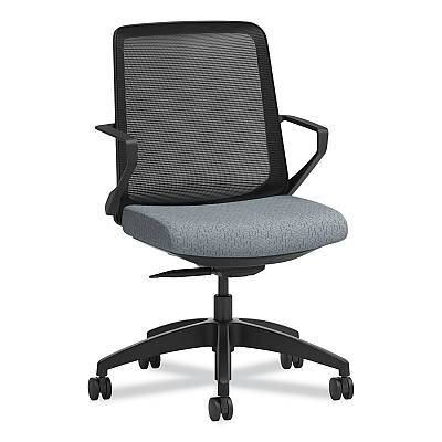 HON Cliq Office Chair, Supports Up to 300 lb, 17" to 22" Seat Height, Basalt Seat, Black Back, Black Base (HONCLQIMAPX25T)