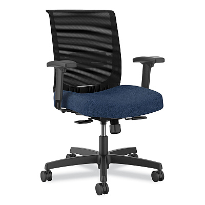 HON Convergence Mid-Back Task Chair, Supports Up to 275 lb, 16.5" to 21" Seat Height, Navy Seat, Black Back, Black Frame (HONCMY1AAPX13)