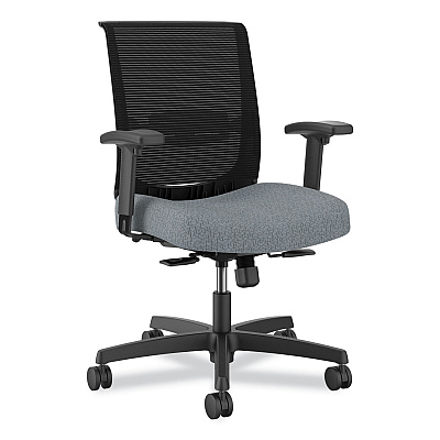 HON Convergence Mid-Back Task Chair, Supports Up to 275 lb, 16.5" to 21" Seat Height, Basalt Seat, Black Back, Black Frame (HONCMY1AAPX25)