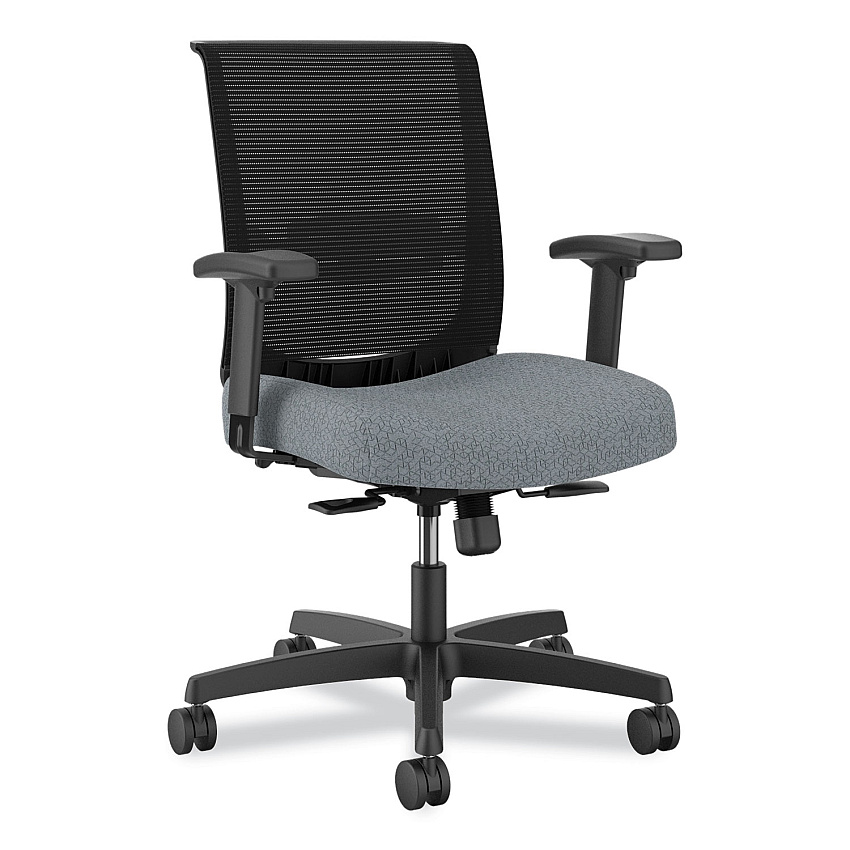 HON Convergence Mid-Back Task Chair, Supports Up to 275 lb, 16.5" to 21" Seat Height, Basalt Seat, Black Back, Black Frame (HONCMY1AAPX25)