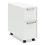 HON Fuse Mobile Slim Pedestal File, Left/Right, 2-Drawers: Box/File, Letter, Designer White, 10 x 23.25 x 21 (HONHAPTFNPJWL)