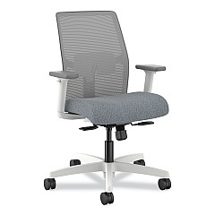 HON Ignition 2.0 Mid-Back Mesh Task Chair, Posture Lock, Up to 300lb, Basalt Seat, Fog Back/White Base (HONI2LM1AFA25WX)