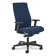 HON Ignition 2.0 Upholstered Mid-Back Task Chair, Supports 300 lb, 17" to 21.5" Seat Height, Navy Fabric Seat, Navy Fabric Back (HONI2U2AHAX13TK)
