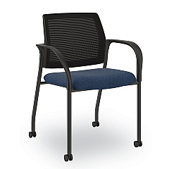HON Ignition Series Guest Chair with Arms, 25" x 21.75" x 33.5", Navy Seat, Black Back, Black Base (HONIS107IMAPX13)