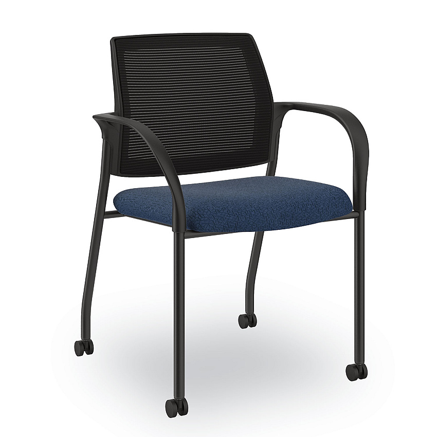 HON Ignition Series Guest Chair with Arms, 25" x 21.75" x 33.5", Navy Seat, Black Back, Black Base (HONIS107IMAPX13)
