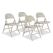 NPS 50 Series All-Steel Folding Chair, Supports Up to 500 lb, 16.75" Seat Height, Gray Seat, Gray Back, Gray Base, 4/Carton (NPS52)
