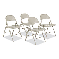 NPS 50 Series All-Steel Folding Chair, Supports Up to 500 lb, 16.75" Seat Height, Gray Seat, Gray Back, Gray Base, 4/Carton (NPS52)